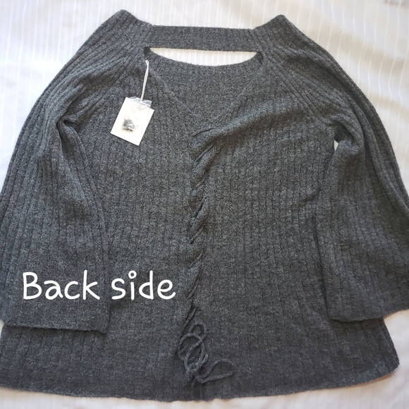 Lauren conrad laceup swing pullover sweater Large - Picture 3 of 7